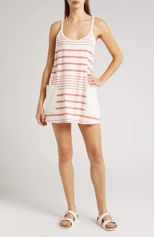 FP Movement by Free People Hot Shot Print Stretch Cotton Tank Minidress Spring Stripe Ivory at Nordstrom,