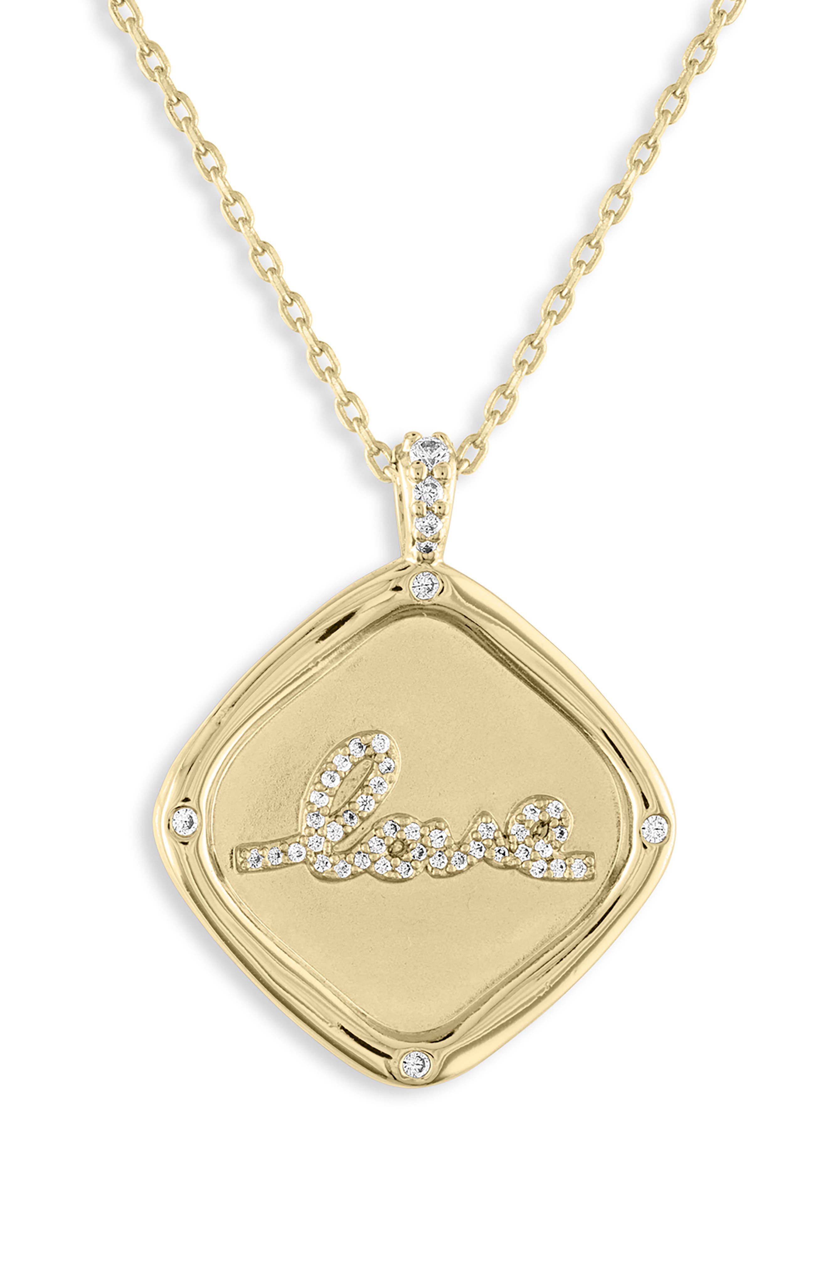 lulu dk Love Crystal Pendant Necklace Nordstrom