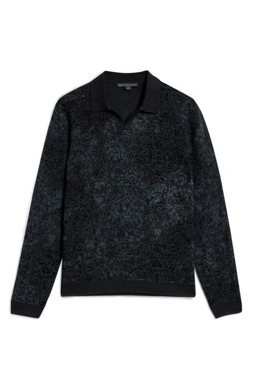 Shop John Varvatos Oliver Organic Cotton Jacquard Sweater In Charcoal Heather