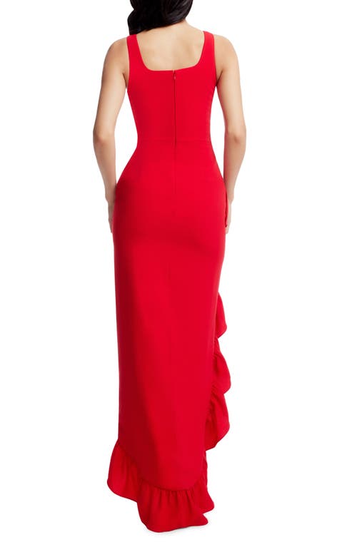 DRESS THE POPULATION DRESS THE POPULATION CHARLENE RUFFLE GOWN