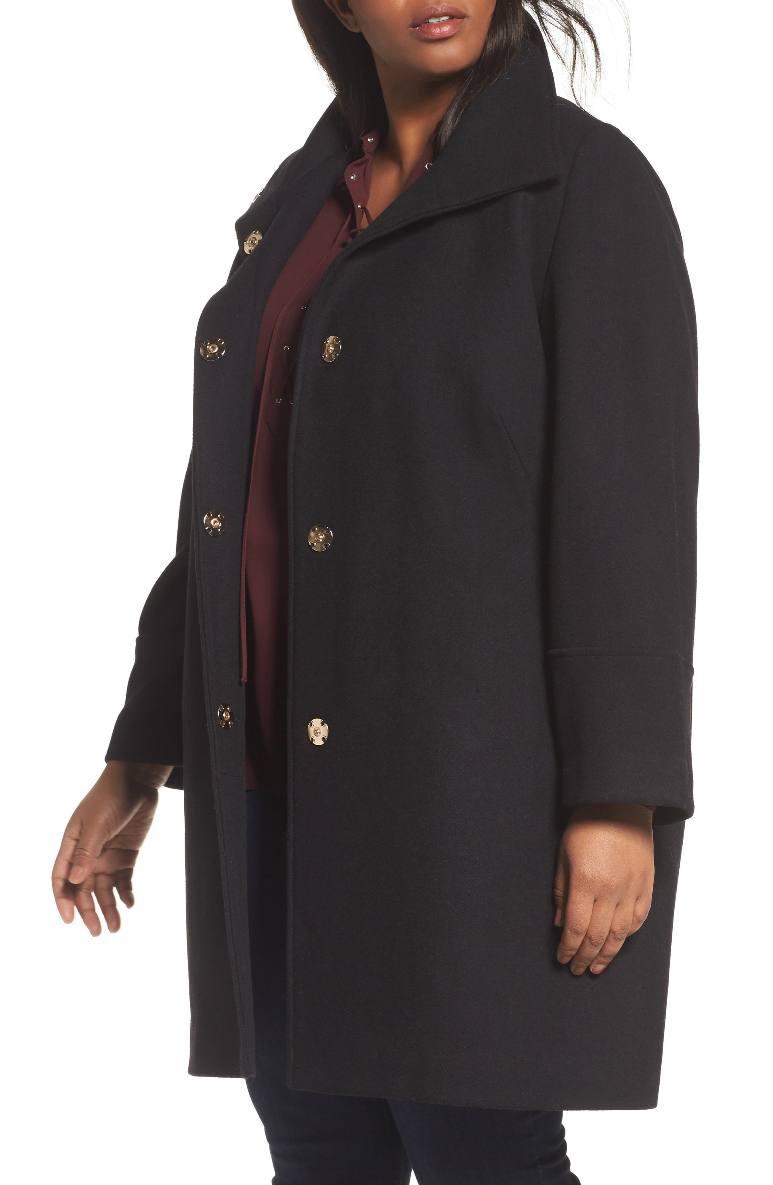 Eliza J Wool Blend Coat (Plus Size) Nordstrom