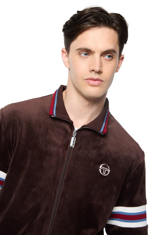 Shop Sergio Tacchini Ostuni Stretch Velour Track Jacket In Java