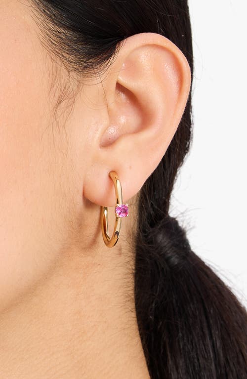 Kate Spade New York Cubic Zirconia Hoop Earrings In Rose Gold.