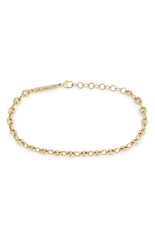 Zoë Chicco 14k Yellow Gold Heavy Metal Puff Mariner Link Chain Bracelet In 14k Yellow Gold