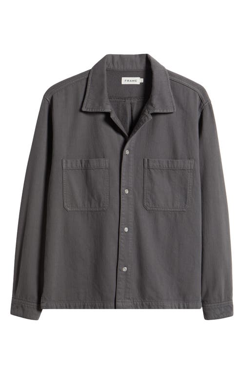 Shop Frame Relaxed Cotton Button-up Shirt In Slate Gray