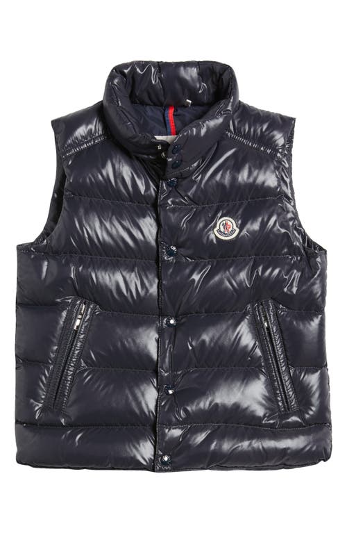 Moncler Kids' Tib Quilted Down Puffer Vest In Blue