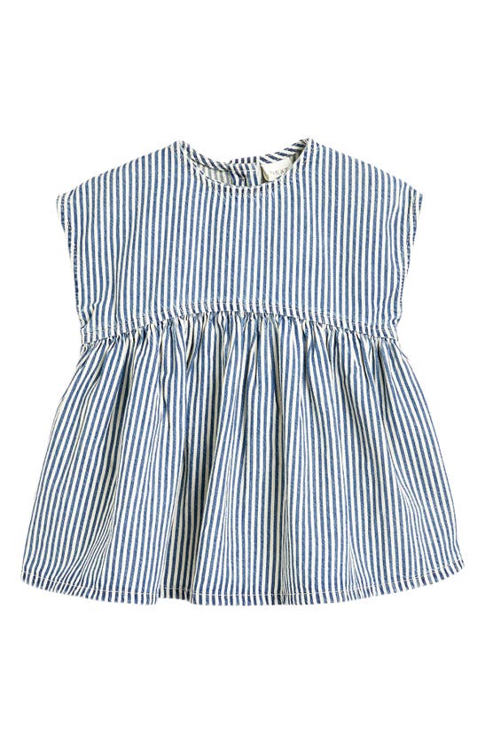 Shop Next Kids' Stripe Cotton Dress In Blue Stripe