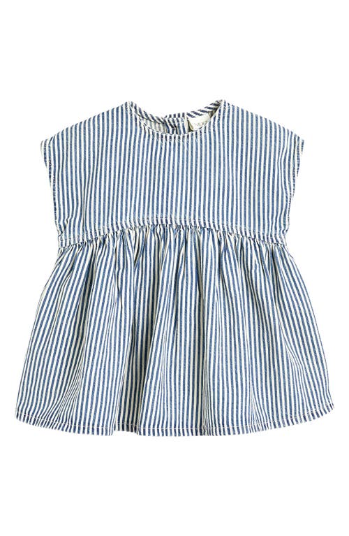 NEXT Kids' Stripe Cotton Dress in Blue Stripe 