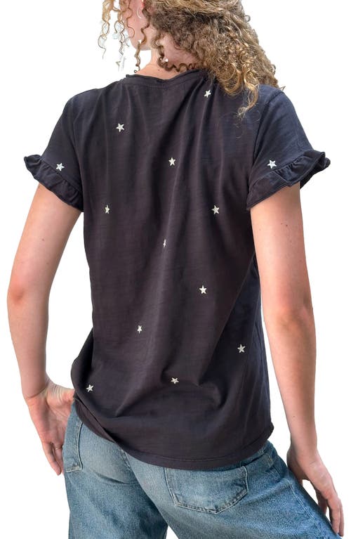 Billy T Embroidered Stars T-shirt In Washed Black