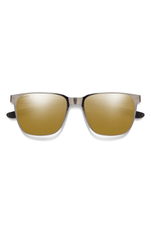 Shop Smith Lowdown 54mm Chromapop™ Polarized Square Sunglasses In Brushed Gunmetal/bronze