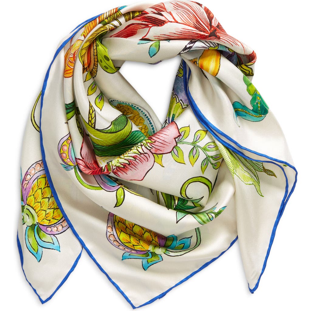 Shop Echo Sunkissed Silk Square Scarf In Cream