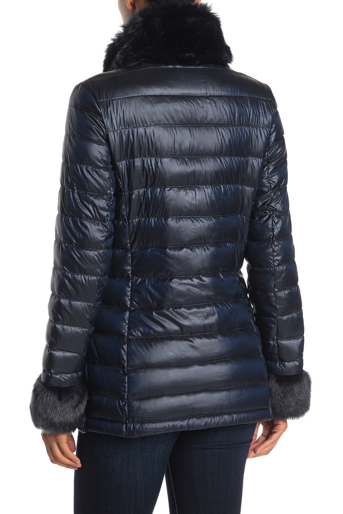 via spiga faux fur trimmed hooded jacket