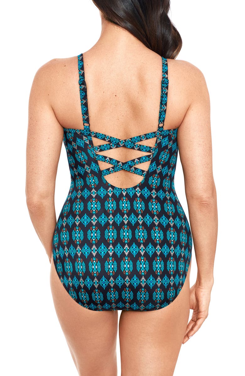 Miraclesuit Amarna Captivate Maillot De Bain Une Pièce Gainant à Armatures Pour Femme, Bijoux Noir/Multicolore, 6