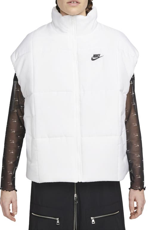 Nike Sportswear Classic Water Repellent Therma-FIT Loose Puffer Vest in White/Black
