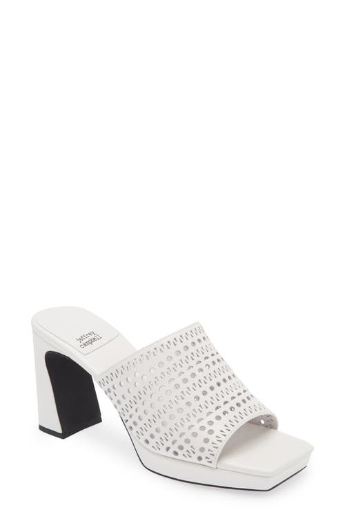 Caviar Platform Slide Sandal in White