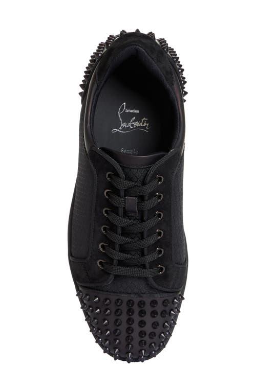 Shop Christian Louboutin Seavaste 2 Orlato Flat Sneaker In B446-black/black Satine