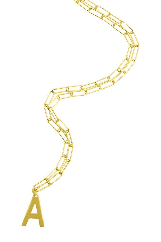 Adornia 14k Yellow Gold Plated Sterling Silver Initial Necklace In Gold - A