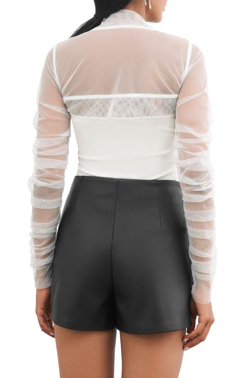 Marcella Madison Sheer Mesh Bolero In Off White