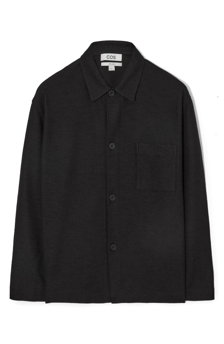 COS Relaxed Fit Bouclé Button-Up Overshirt | Nordstrom