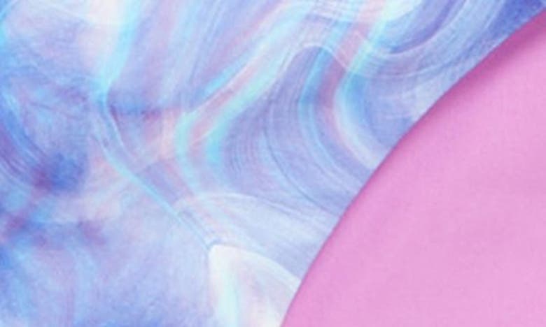 Shop Zella Girl Kids' Wave Ride Two-piece Rashguard Swimsuit In Purple Iris Soft Lines