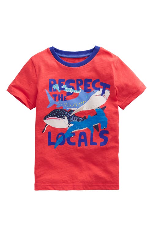 Mini Boden Kids' Sharks Cotton Graphic T-Shirt Jam Red at Nordstrom, Y