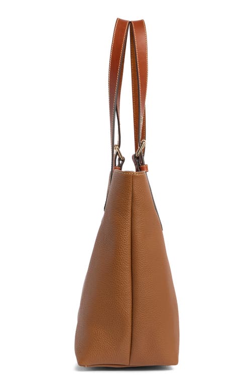 Shop Dooney & Bourke Emily Leather Tote Bag In Caramel