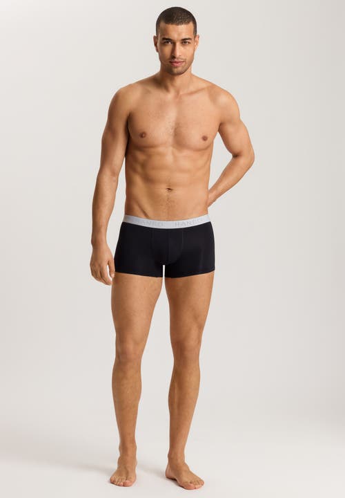 Shop Hanro Cotton Essentials Boxer Brief 2pk In Laurel/black