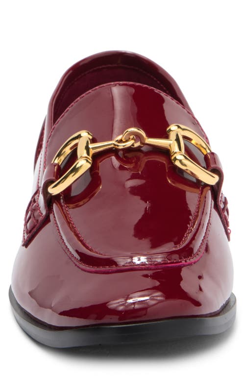 Jeffrey Campbell Addie Bit Loafer In Cherry Red Patent-gold