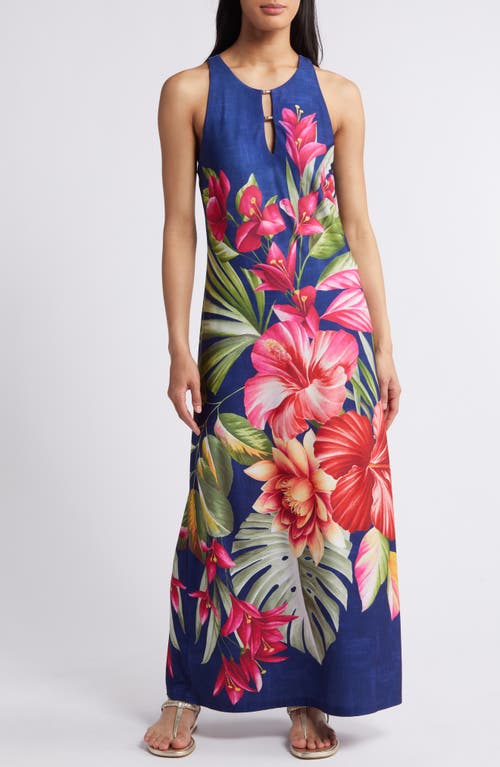 Shop Tommy Bahama Jasmina La Botanica Floral Maxi Dress In Island Navy