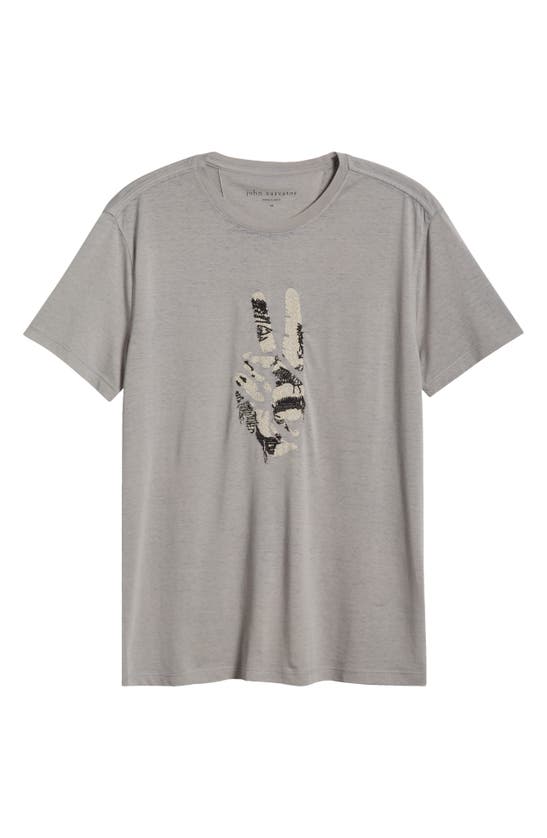 Shop John Varvatos Embroidered Peace Sign T-shirt In Pavement