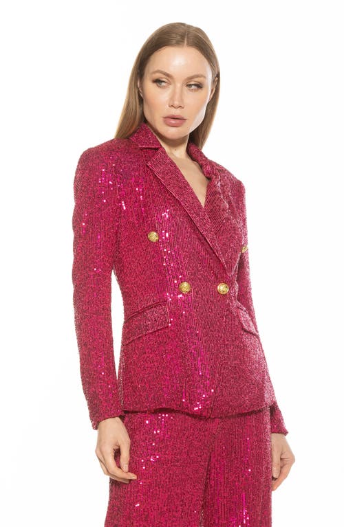 Alexia Admor Abbi Sequin Blazer In Hot Pink