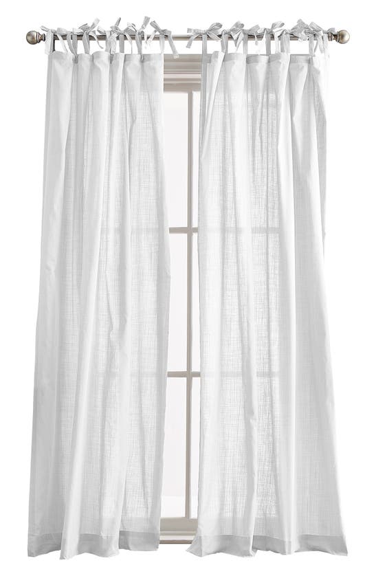 Peri Home Cotton Sheer 84 X 50 Tie Tab Window Panel, Pair In White