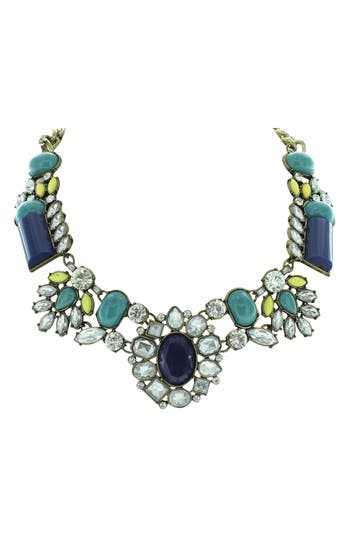 Olivia Welles Catherine Collar Necklace In Blue