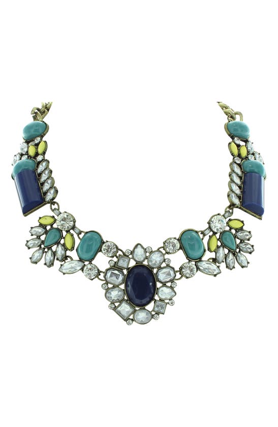 Olivia Welles Catherine Collar Necklace In Antique Gold / Blue Multi