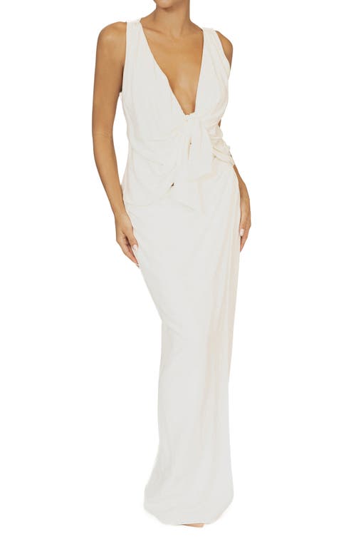 Jluxlabel Elicia Front Tie Sleeveless Top In White