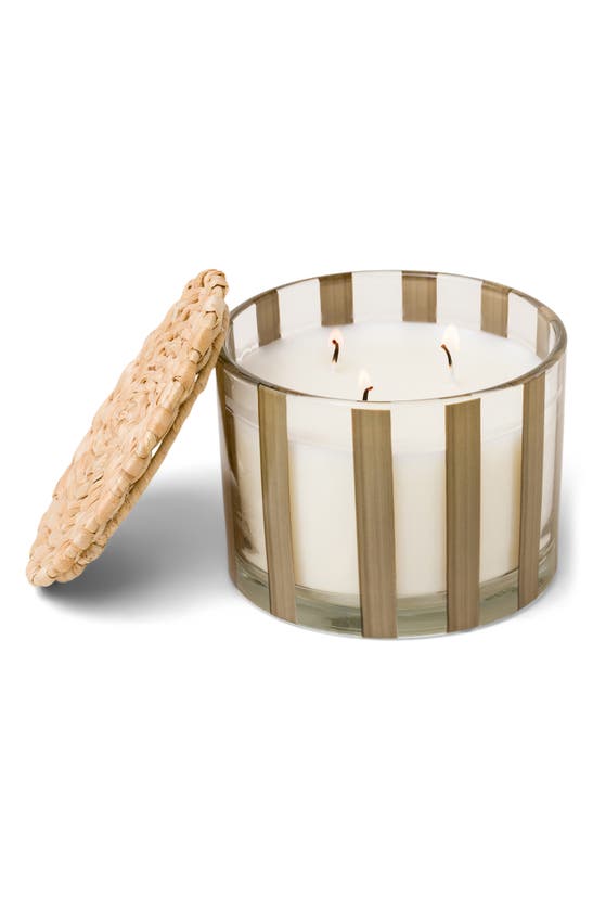 Shop Paddywax Al Fresco Stripe Candle In Taupe