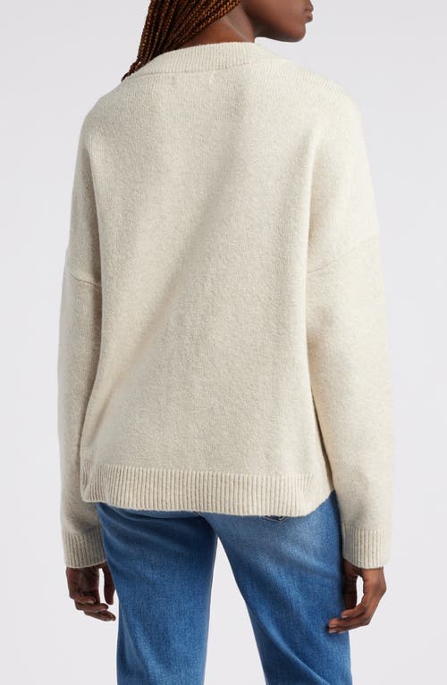 Shop Treasure & Bond Oversize V-neck Sweater In Beige Oatmeal Medium Heather