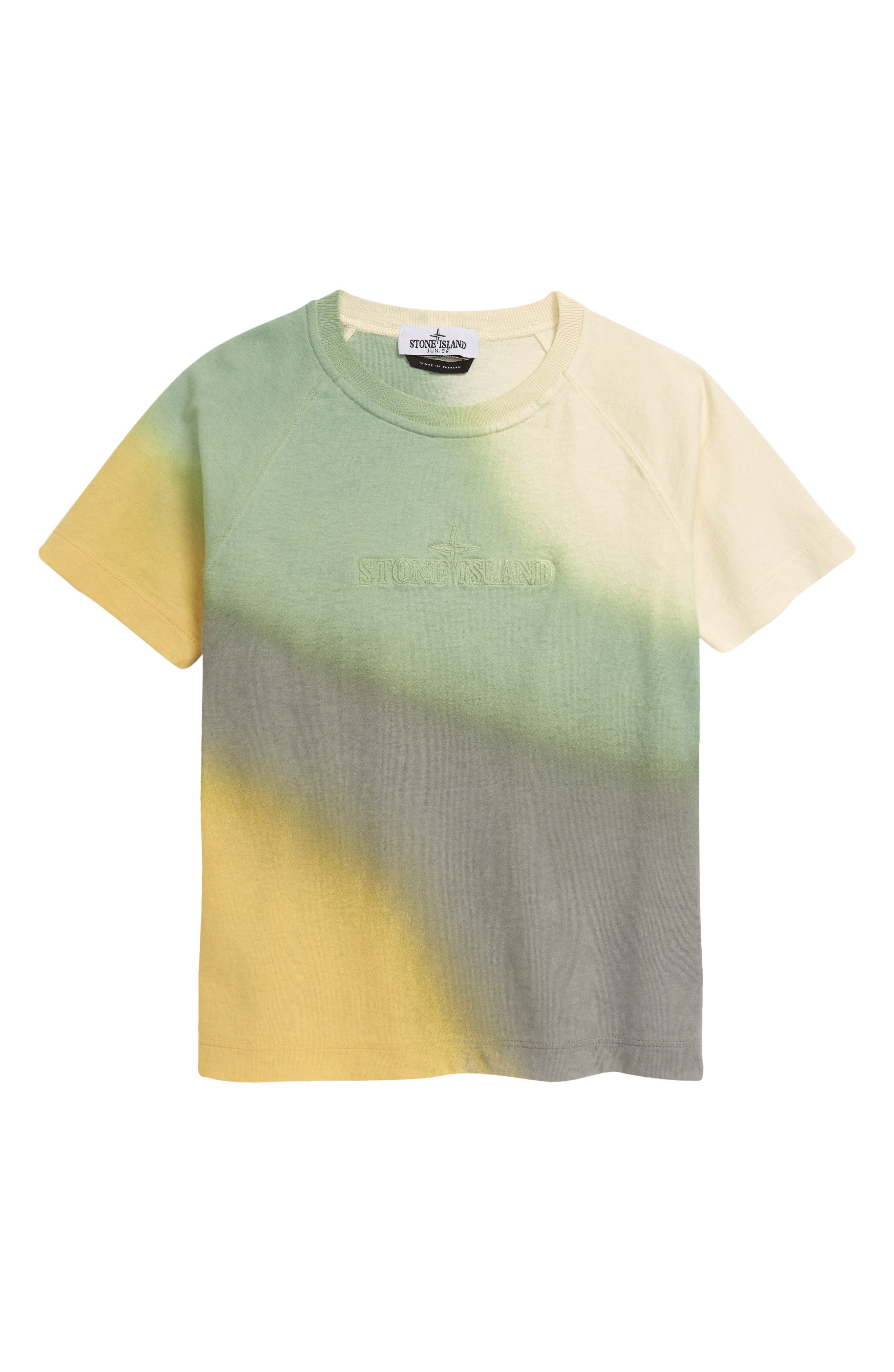 Stone Island Kids' Logo Airbrush Cotton T-Shirt in V0030 Yellow at Nordstrom, Size 4Y Us