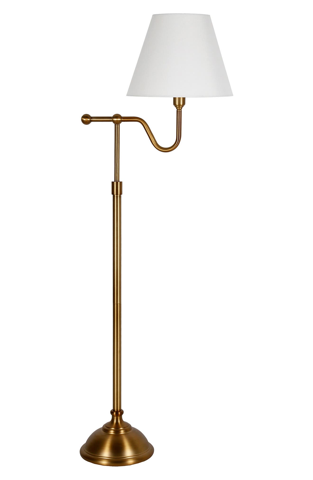 Hudson & Canal Wellesley Brass Floor Lamp With Empire Shade In Gold