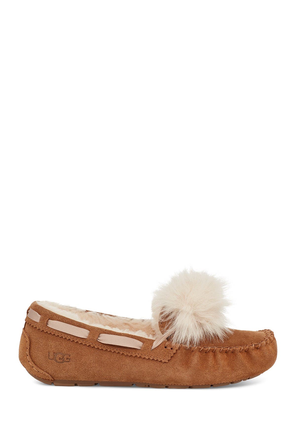 dakota genuine shearling pompom slipper