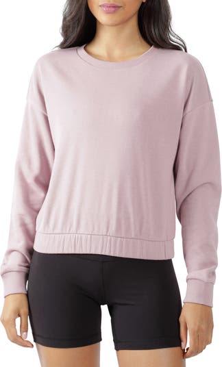 90 DEGREE BY REFLEX Crewneck Cropped Sweatshirt Nordstromrack