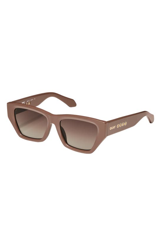 Shop Quay No Apologies 40mm Gradient Square Sunglasses In Doe / Brown