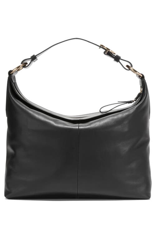 Shop Cole Haan Kamila Leather Hobo Bag In Black