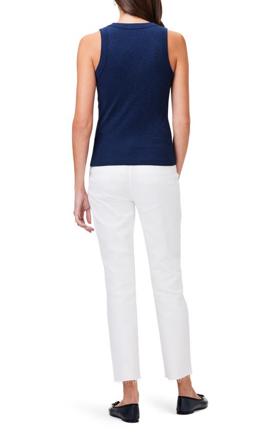 Nzt By Nic+zoe V-neck Cotton Blend Tank In Dark Indigo