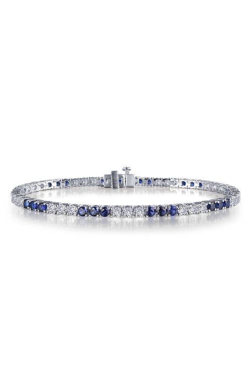 Shop Lafonn Lab Grown Sapphire & Simulated Diamond Tennis Bracelet In White/blue