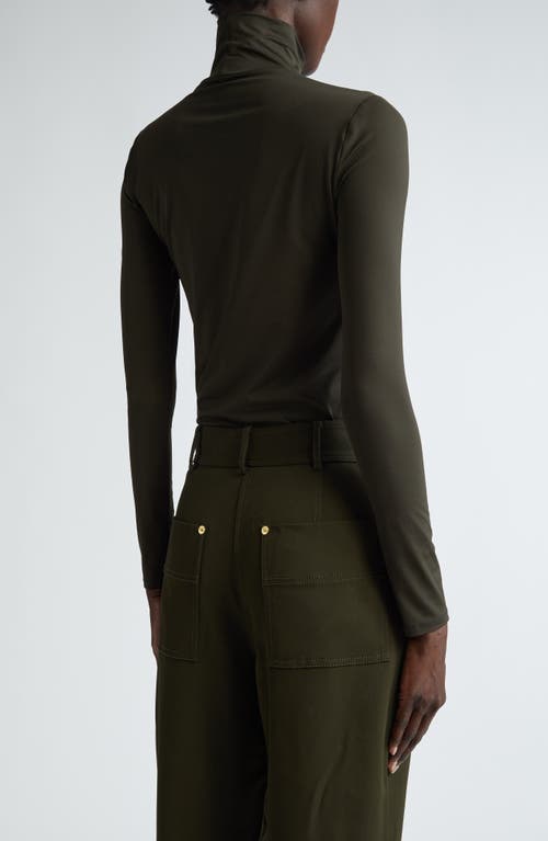 Shop St John St. John Collection Nuda Jersey Turtleneck Top In Cypress