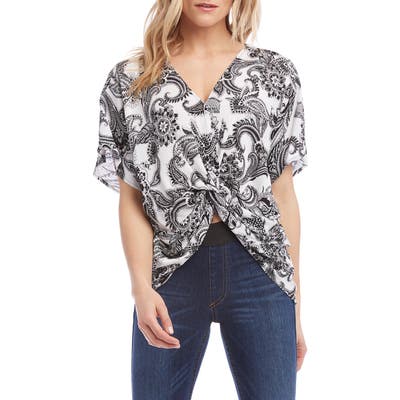Karen Kane Twist Front Blouse, Black