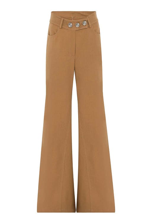 Shop Nocturne Flare Gabardine Pants In Camel