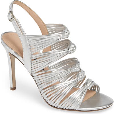 Charles David Crest Knotted Slingback Sandal, Metallic
