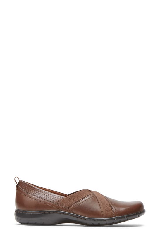 Shop Rockport Cobb Hill Penfield Flat In Bark Leather
